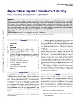 Angrier Birds: Bayesian reinforcement learning