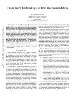 From Word Embeddings to Item Recommendation