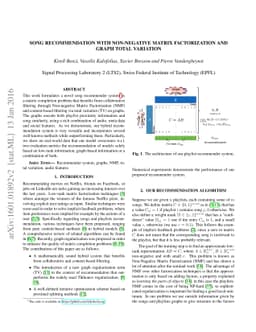 Song Recommendation with Non-Negative Matrix Factorization and Graph
  Total Variation