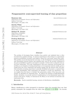 Nonparametric semi-supervised learning of class proportions