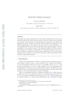 Scale-Free Online Learning