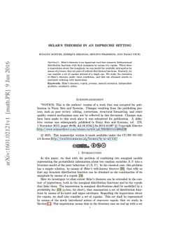 Sklar's Theorem in an Imprecise Setting