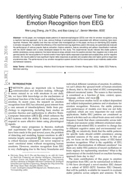Identifying Stable Patterns over Time for Emotion Recognition from EEG