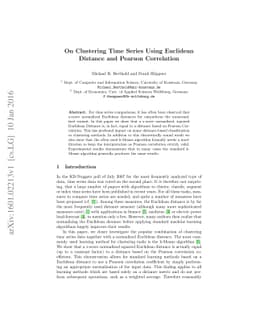 On Clustering Time Series Using Euclidean Distance and Pearson
  Correlation