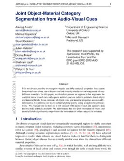 Joint Object-Material Category Segmentation from Audio-Visual Cues