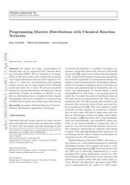 Programming Discrete Distributions with Chemical Reaction Networks