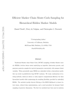 Efficient Markov Chain Monte Carlo Sampling for Hierarchical Hidden
  Markov Models