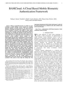 BAMCloud: A Cloud Based Mobile Biometric Authentication Framework