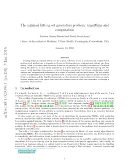 The minimal hitting set generation problem: algorithms and computation
