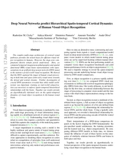 Deep Neural Networks predict Hierarchical Spatio-temporal Cortical
  Dynamics of Human Visual Object Recognition