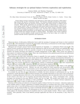 Infomax strategies for an optimal balance between exploration and
  exploitation