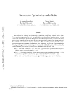 Submodular Optimization under Noise