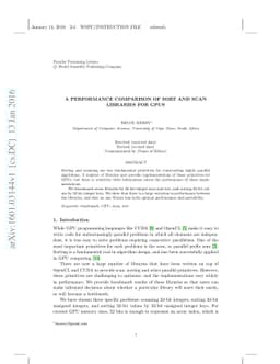 A Performance Comparison of Sort and Scan Libraries for GPUs