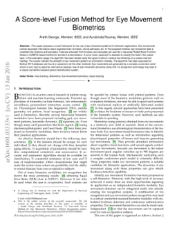 A Score-level Fusion Method for Eye Movement Biometrics