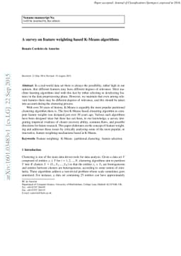 A survey on feature weighting based K-Means algorithms