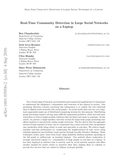 Real-Time Community Detection in Large Social Networks on a Laptop