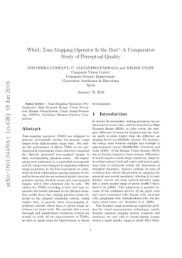 Which tone-mapping operator is the best? A comparative study of
  perceptual quality