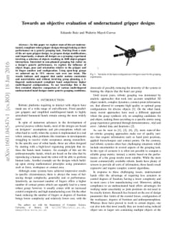 Towards an objective evaluation of underactuated gripper designs