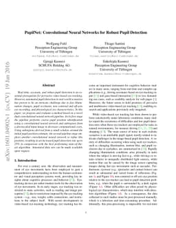 PupilNet: Convolutional Neural Networks for Robust Pupil Detection
