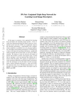 PN-Net: Conjoined Triple Deep Network for Learning Local Image
  Descriptors