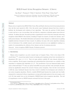 RGB-D-based Action Recognition Datasets: A Survey