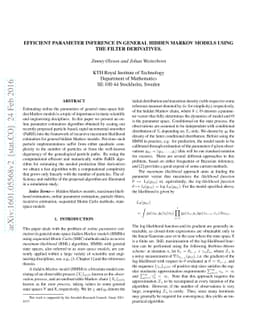 Efficient parameter inference in general hidden Markov models using the
  filter derivatives