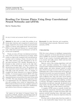 Reading Car License Plates Using Deep Convolutional Neural Networks and
  LSTMs