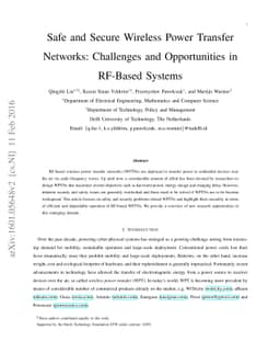 Safe and Secure Wireless Power Transfer Networks: Challenges and
  Opportunities in RF-Based Systems
