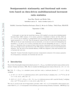 Semiparametric stationarity and fractional unit roots tests based on
  data-driven multidimensional increment ratio statistics
