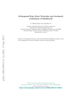 Orthogonal Echo State Networks and stochastic evaluations of likelihoods