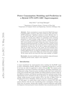 Power Consumption Modeling and Prediction in a Hybrid CPU-GPU-MIC
  Supercomputer (preliminary version)