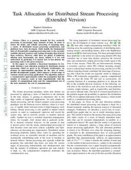 Task Allocation for Distributed Stream Processing