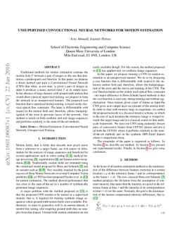 Unsupervised convolutional neural networks for motion estimation