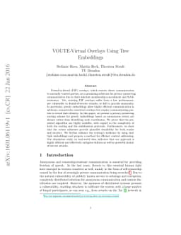 VOUTE-Virtual Overlays Using Tree Embeddings