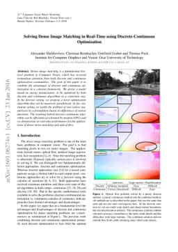 Solving Dense Image Matching in Real-Time using Discrete-Continuous
  Optimization