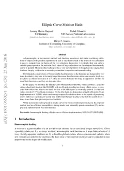 Elliptic Curve Multiset Hash