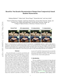 ReconNet: Non-Iterative Reconstruction of Images from Compressively
  Sensed Random Measurements