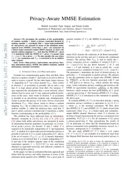 Privacy-Aware MMSE Estimation