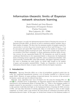 Information-theoretic limits of Bayesian network structure learning