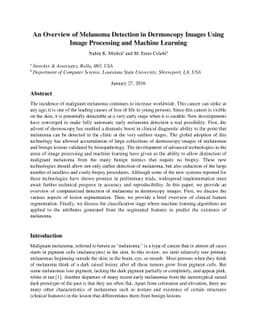 An Overview of Melanoma Detection in Dermoscopy Images Using Image
  Processing and Machine Learning
