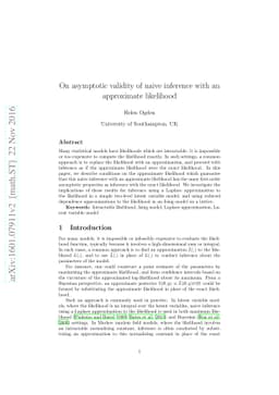 On asymptotic validity of naive inference with an approximate likelihood