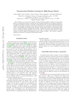 Parameterized Machine Learning for High-Energy Physics