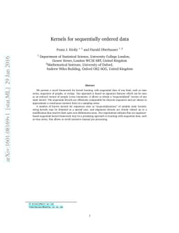 Kernels for sequentially ordered data