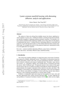 Latent common manifold learning with alternating diffusion: analysis and
  applications