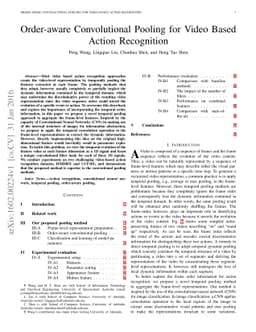 Order-aware Convolutional Pooling for Video Based Action Recognition