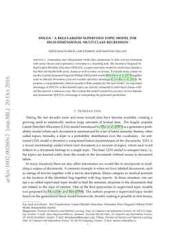 DOLDA - a regularized supervised topic model for high-dimensional
  multi-class regression