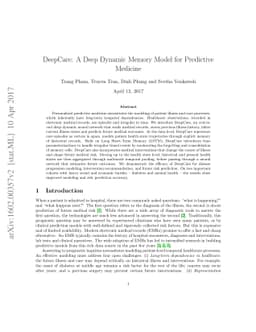 DeepCare: A Deep Dynamic Memory Model for Predictive Medicine