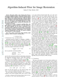Algorithm-Induced Prior for Image Restoration