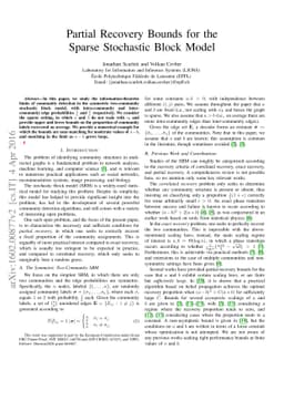 Partial Recovery Bounds for the Sparse Stochastic Block Model