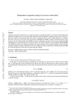 Independent component analysis for tensor-valued data